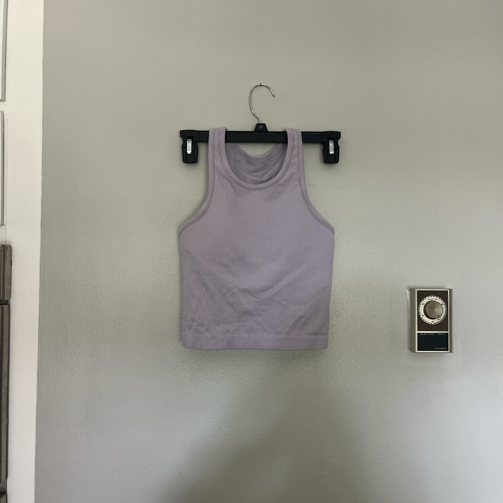 Purple Lululemon Ebb to Street Cropped Tank